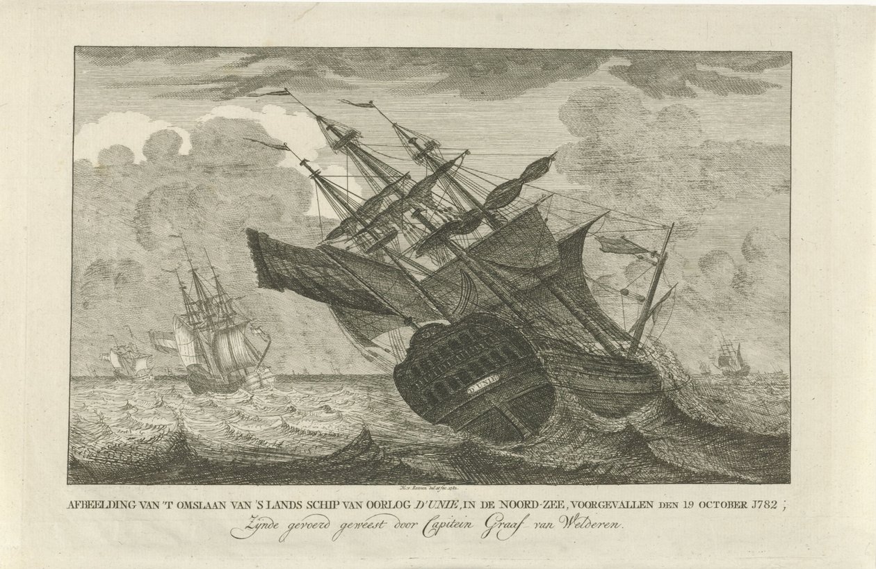 O naufrágio do navio da União, 1782 A representação do naufrágio do navio de guerra d