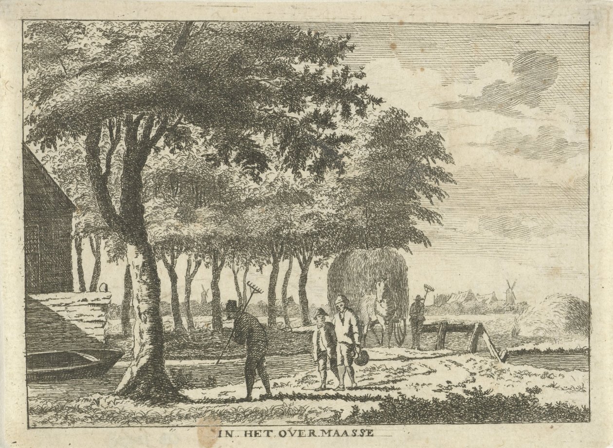 Agricultores num pedaço de terra
No Overmaasse (título sobre o objecto)
Paisagens na região de Schieland (título da série) de Hendrik Roosing