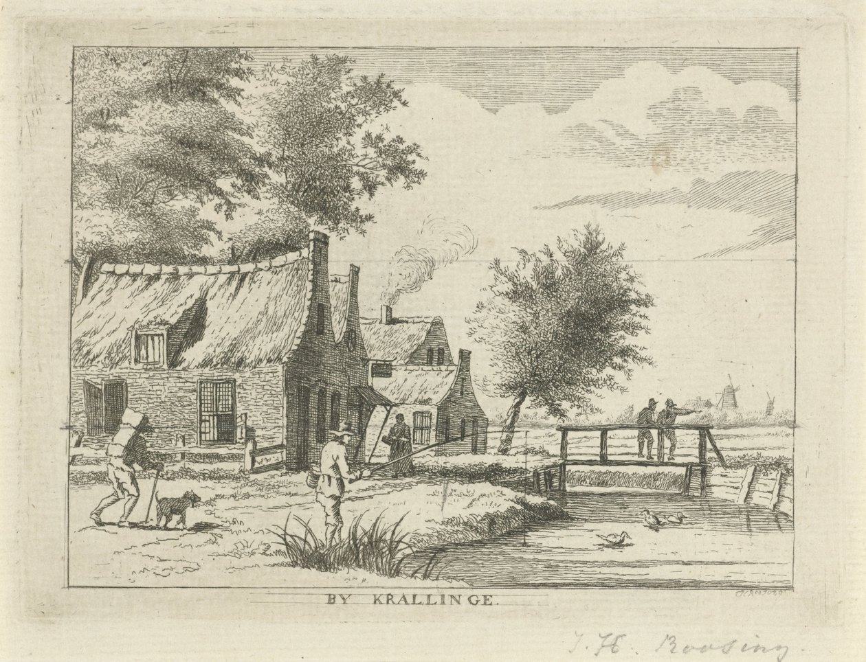 Cara em Kralingen Por Krallinge (título no objeto) Paisagens na região de Schieland (título da série) de Hendrik Roosing