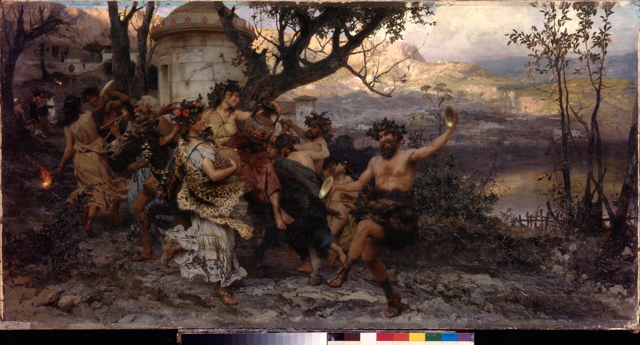 Bacchanal. Pintura de Henryk Siemiradzki (1843-1902), óleo sobre tela, ca. 1890. Arte polaca de Henryk Siemiradzki