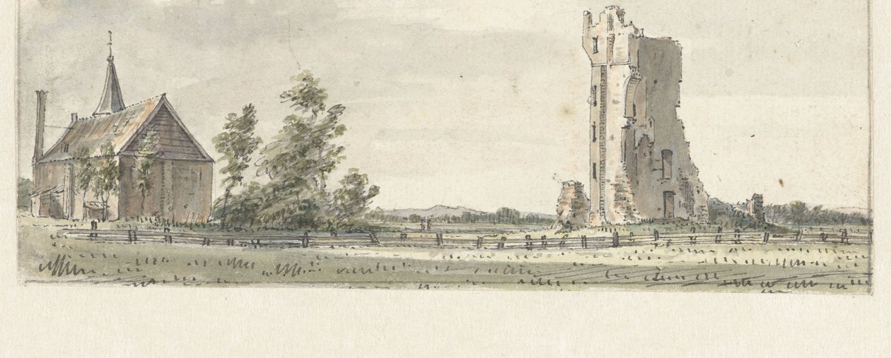 As ruínas da Huis te Kleef perto de Haarlem de Hendrik Spilman