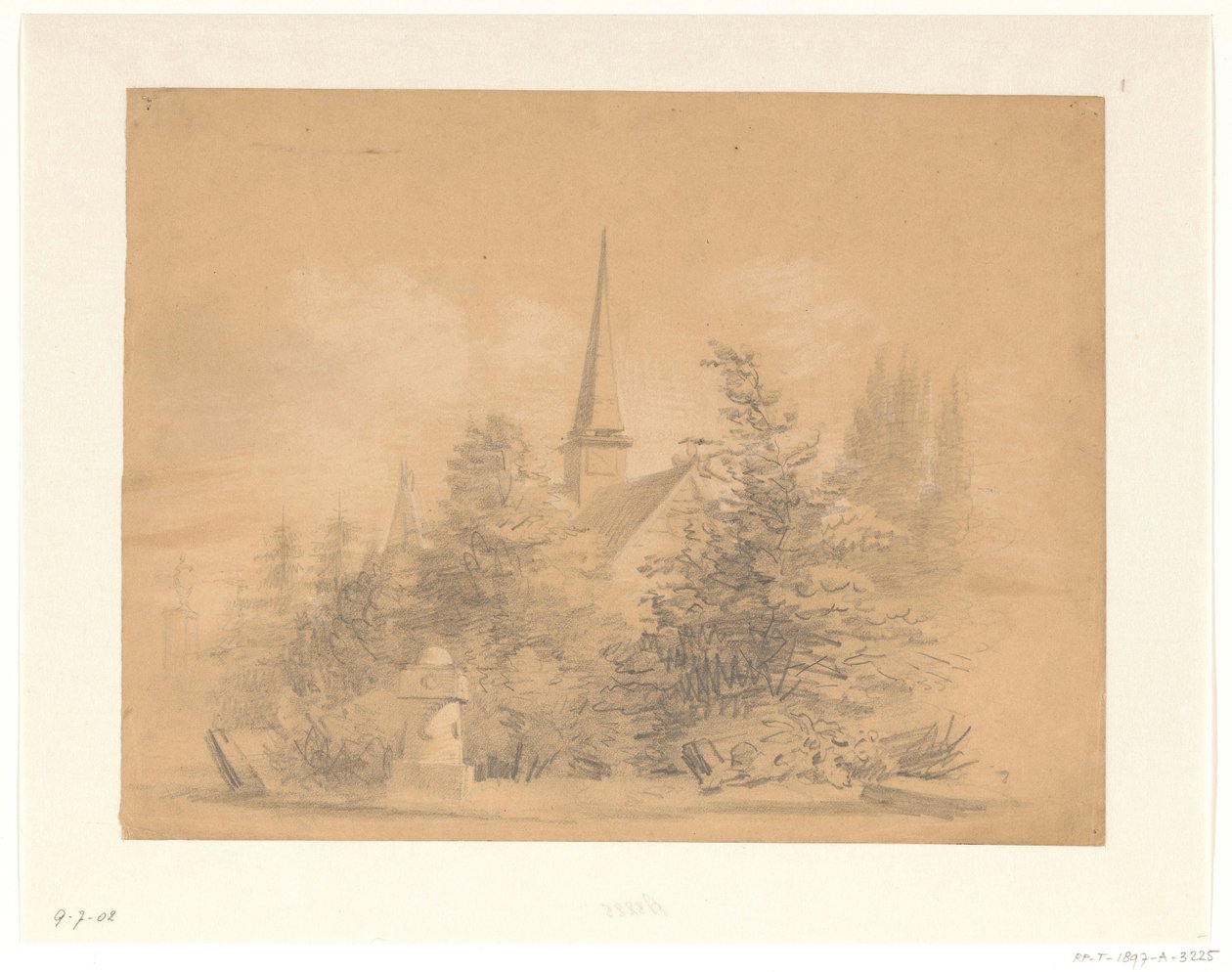 Igreja entre as árvores de Hendrik Valkenburg