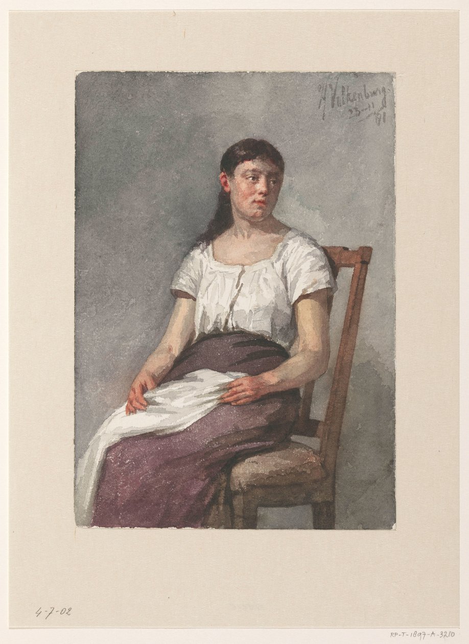 Garota sentada de Hendrik Valkenburg