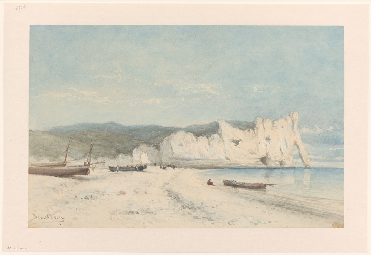 Paisagem costeira com falésias de giz branco de Hendrik Veder