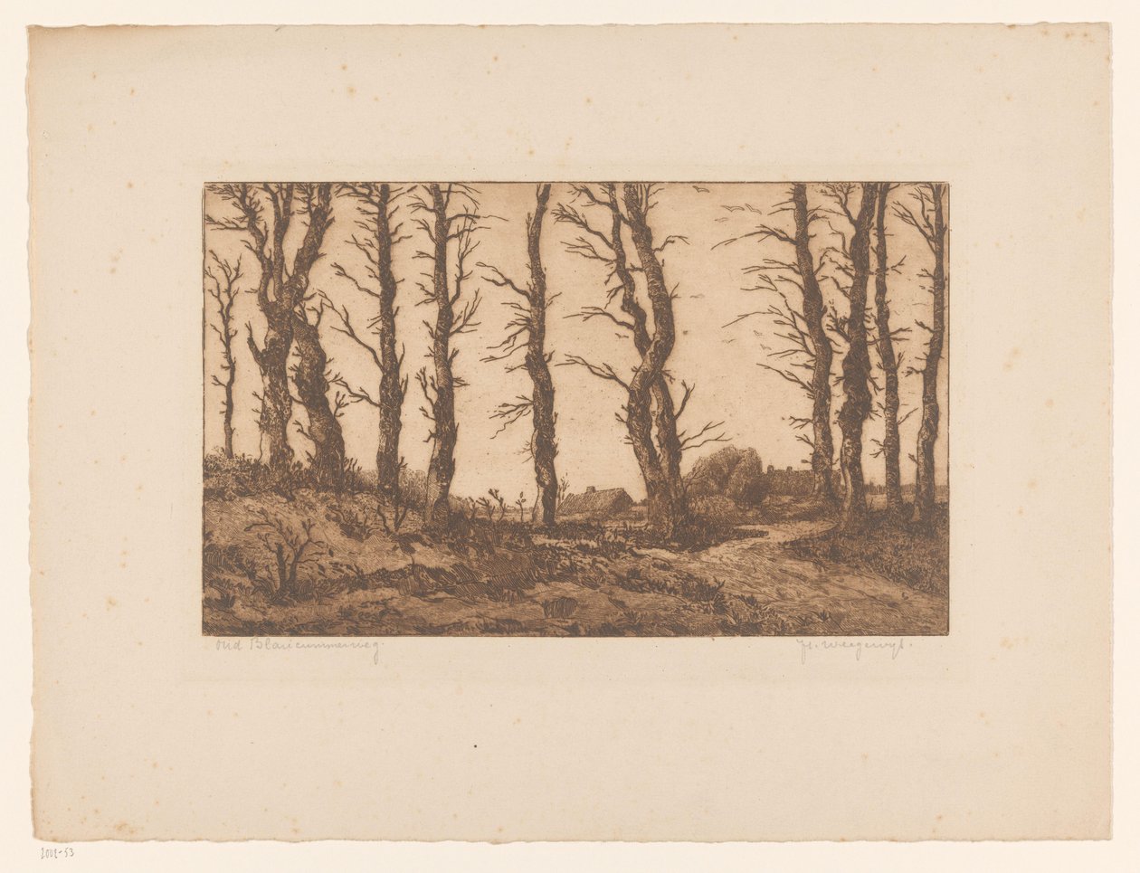 Oud Blaricummerweg (título original sobre o objecto) de Hendrik Weegewijs (signed by artist)