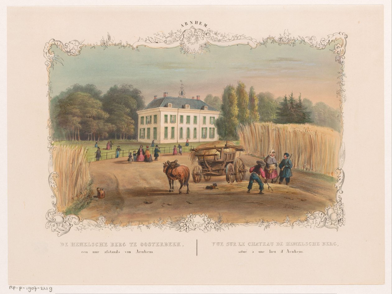 Vista da propriedade e da casa Hemelse Berg em Oosterbeek A montanha celestial em Oosterbeek, a uma hora de Arnhem (título do objeto) Arnhem (título da série no objeto) de Hendrik Wilhelmus Last