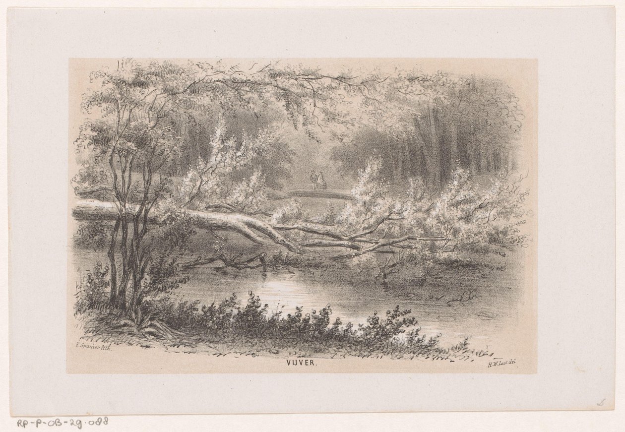Árvore abatida, após a tempestade de 28 de Maio de 1860
Lago (título sobre o objecto)
Álbum de dez esboços litografados, retratando cenas da destruição causada pela tempestade de 28 de Maio de 1860 na Bosch, em Haia, em Scheveningen, etc. ( de Hendrik Wilhelmus Last