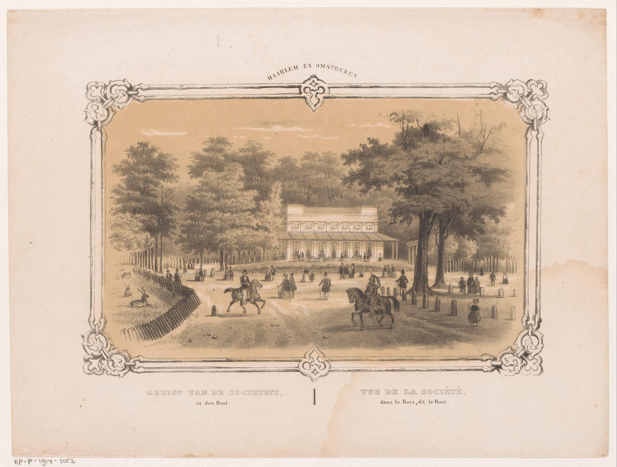 Sociedade no Haarlemmer Hout em Haarlem
Vista do clube na madeira (título sobre o objecto)
Haarlem and environs (título da série sobre o objecto) de Hendrik Wilhelmus Last