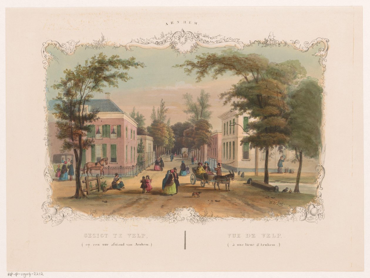 Rua em Velp perto de Arnhem Gezigt em Velp (uma hora de distância de Arnhem) (título no objeto) Arnhem (título da série no objeto) de Hendrik Wilhelmus Last