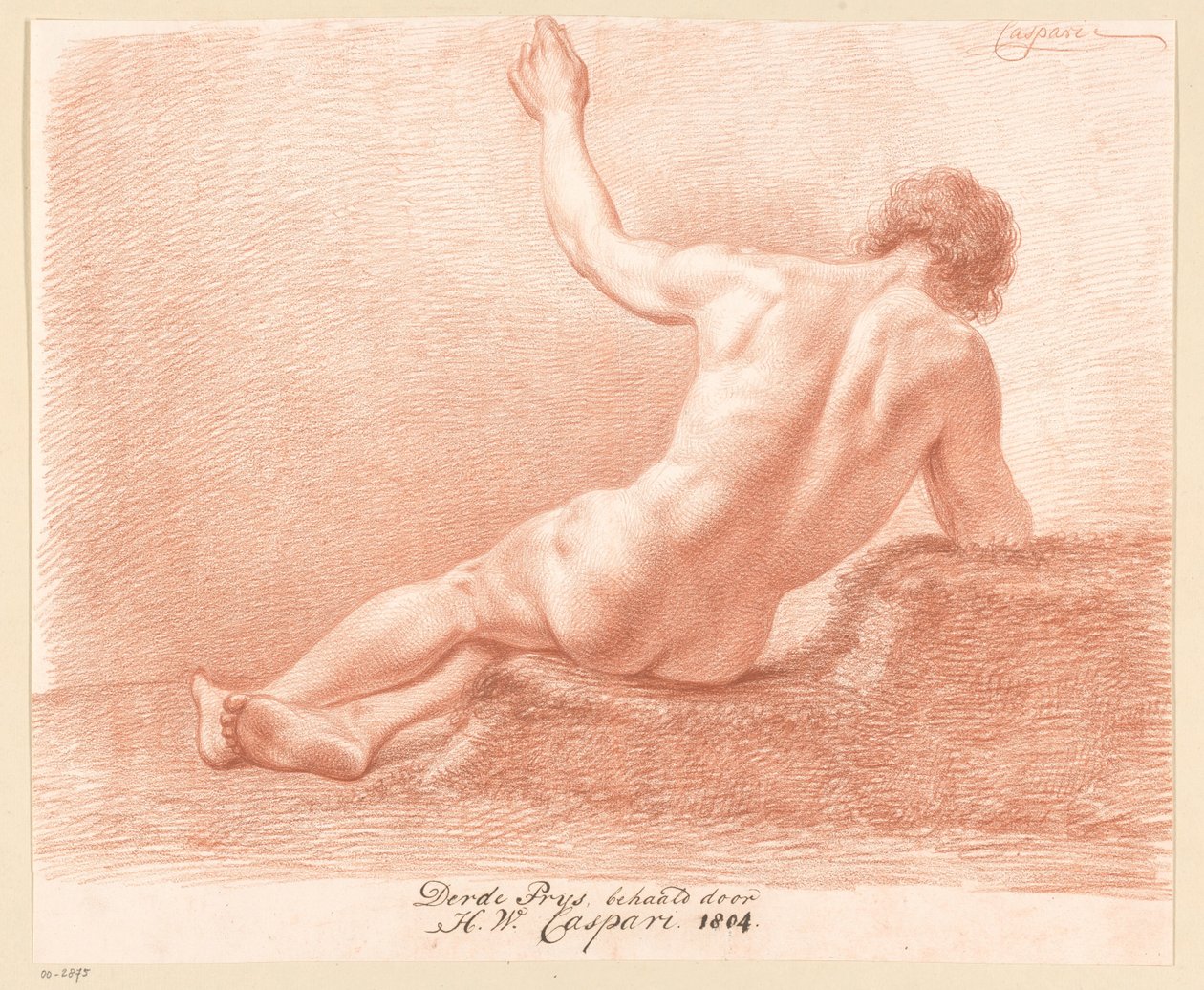 Nu masculino sentado, visto de costas (3º prêmio 1804) de Hendrik Willem Caspari
