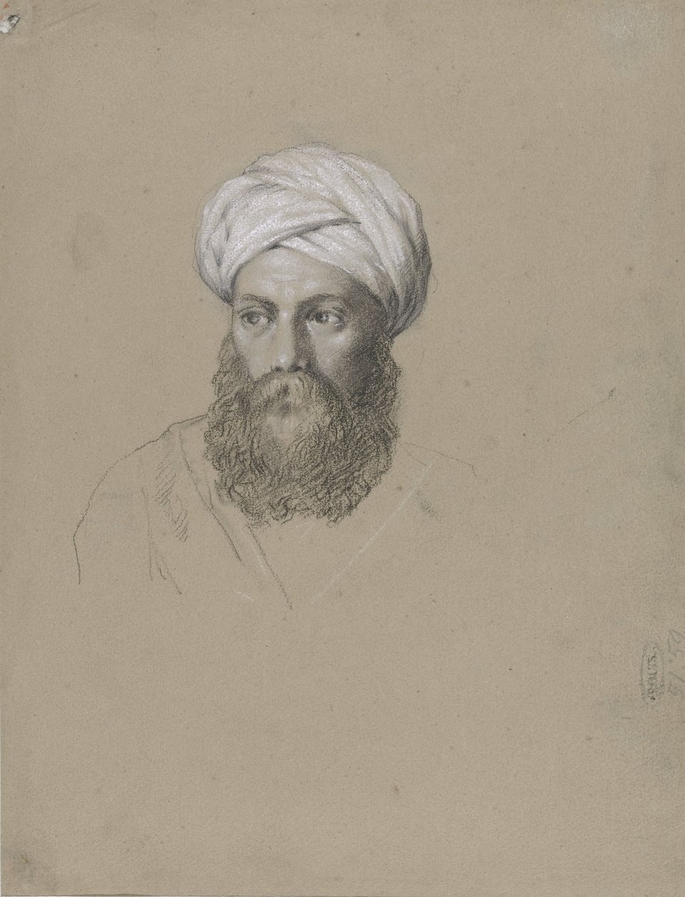 Cabeça de um árabe com turbante de Hendrik Willem Cramer