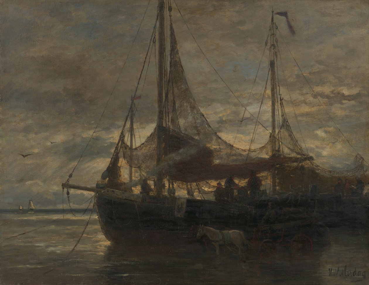 Holandês: Evening Evening de Hendrik Willem Mesdag