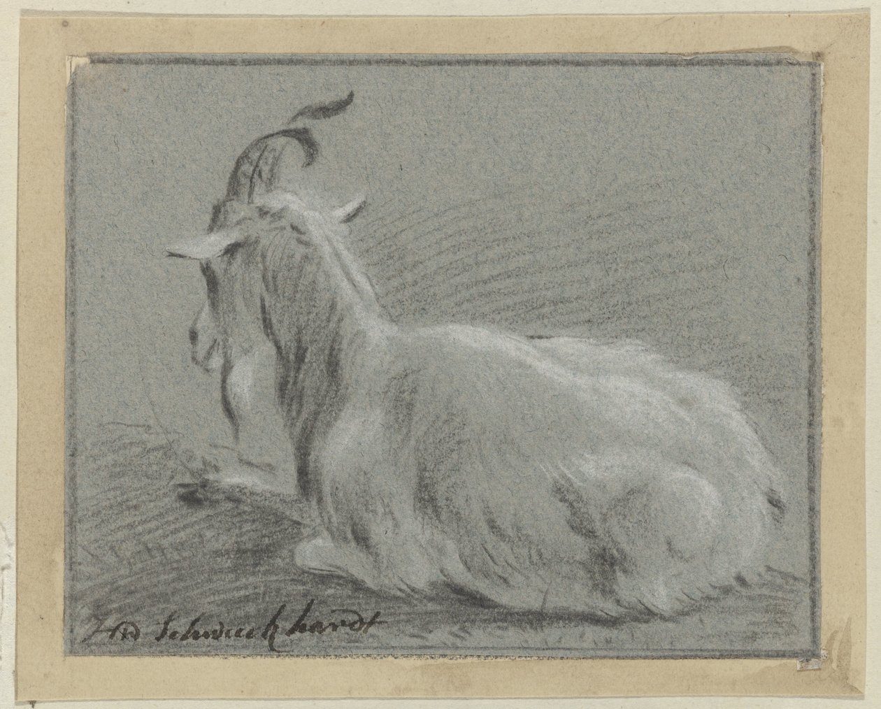 cabra mentirosa de Hendrik Willem Schweickhardt (signed by artist)
