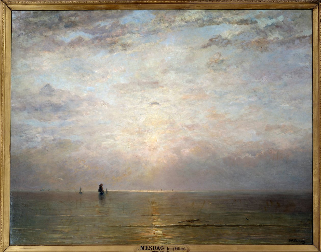 Sol do pôr-do-sol. Pintura de Hendrik Wilhem Mesdag (1831-1915), ec. Holl. Século XIX. Óleo sobre tela. Dim: 1,40 x 1,80m. Paris, Musee d