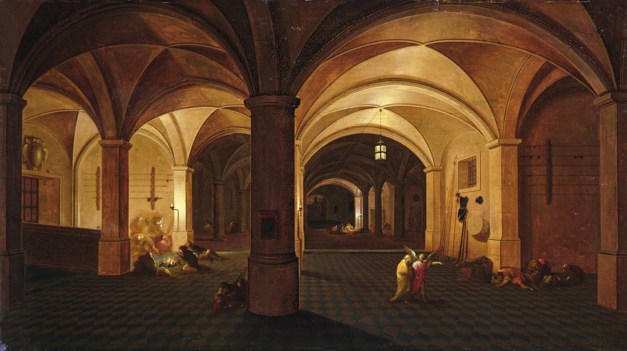 A Libertação de São Pedro (óleo sobre painel) de Hendrik the Younger Steenwyck