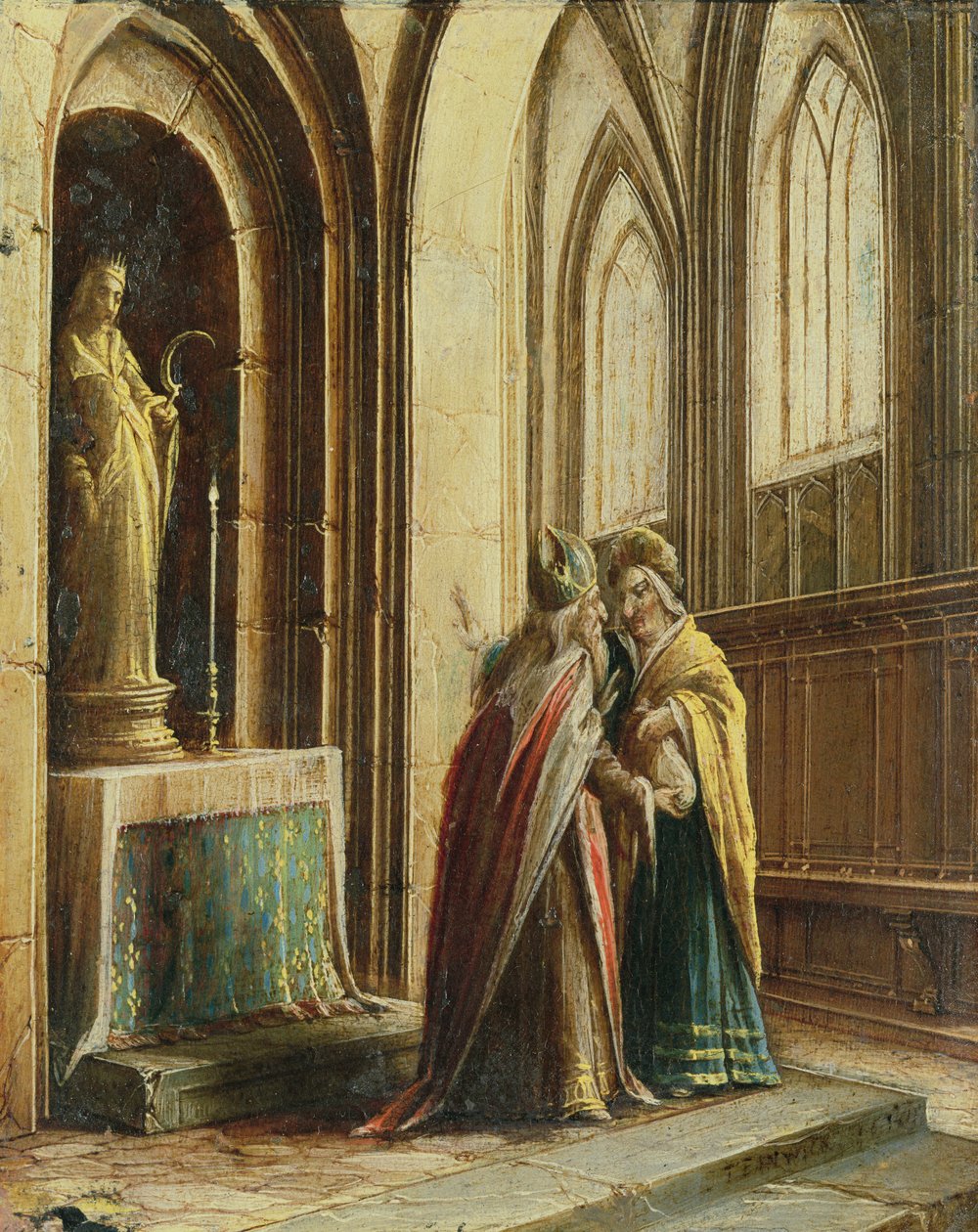 Duas figuras em uma igreja de Hendrik the Younger Steenwyck