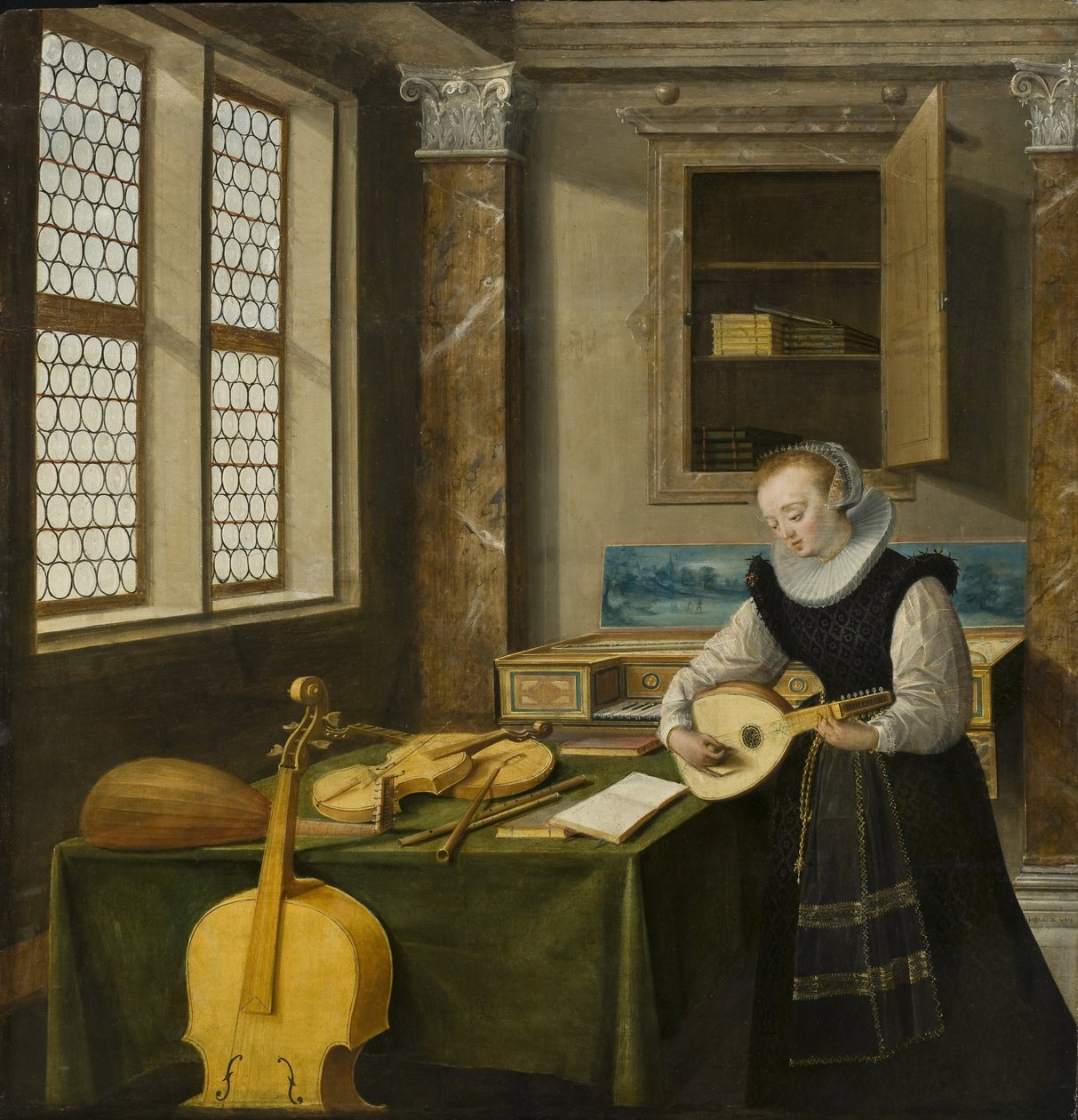 Dame jouant du luth - Lady Playing the Lute, de Steenwyck, Hendrick van, the Younger (1580-1649). Óleo sobre madeira. Dimensão : 65x64 cm. Nationalmuseum Stockholm de Hendrik van (c.1580 1649) Steenwyk