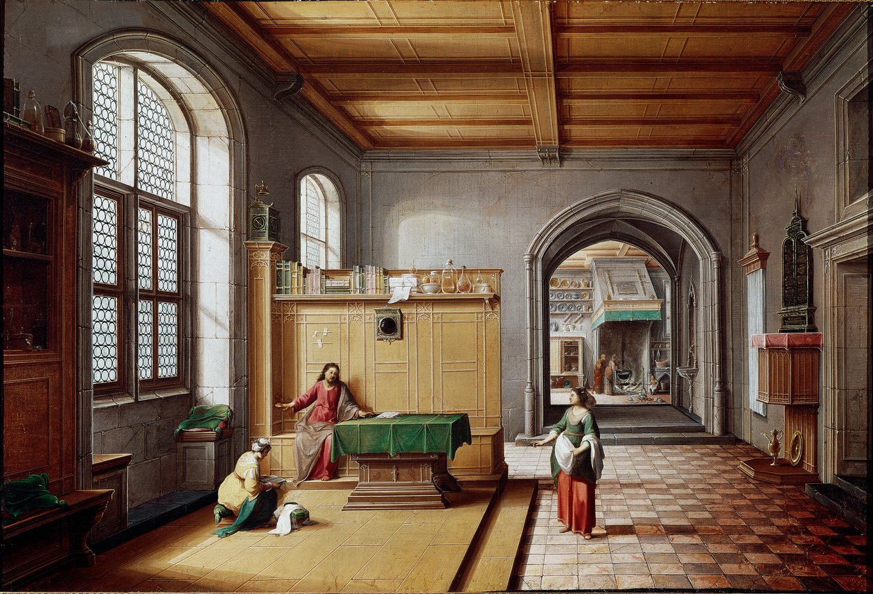 Jesus at Marthe et Marie de Bethanie Painting Hendrik van Steenwyck the Jeune (ca. 1580- ca. 1642) (von Steenwick) de Hendrik van (c.1580 1649) Steenwyk