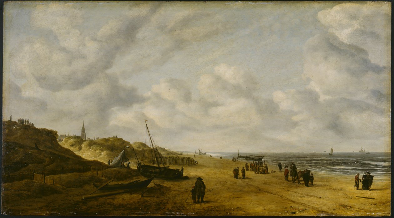 Vista de Scheveningen Sands, c.1630 (pré-conservação; ver também 1112739) de Hendrik van Anthonissen