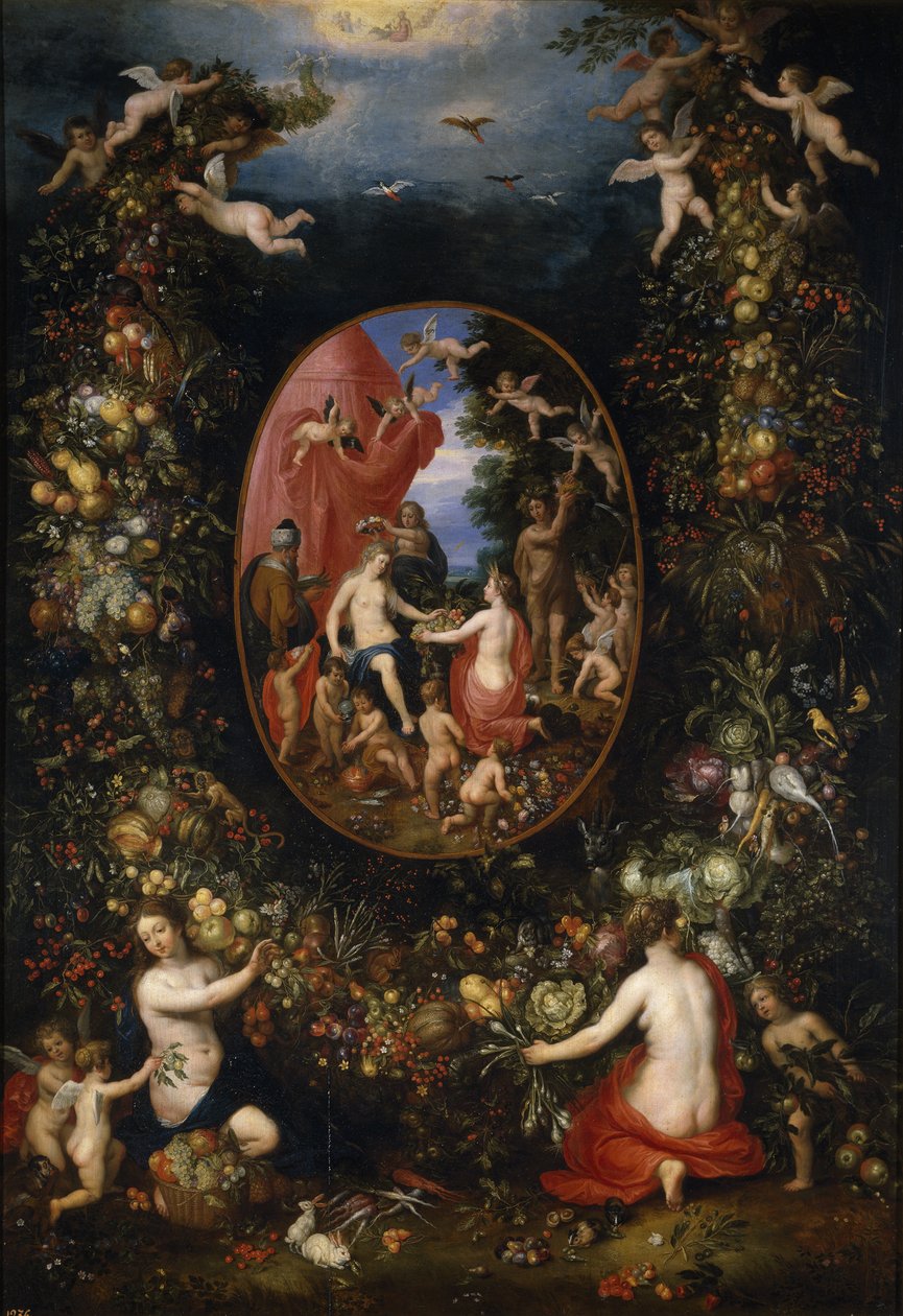 Cybele e Seasons, antes de 1618 de Hendrik van the Elder Balen