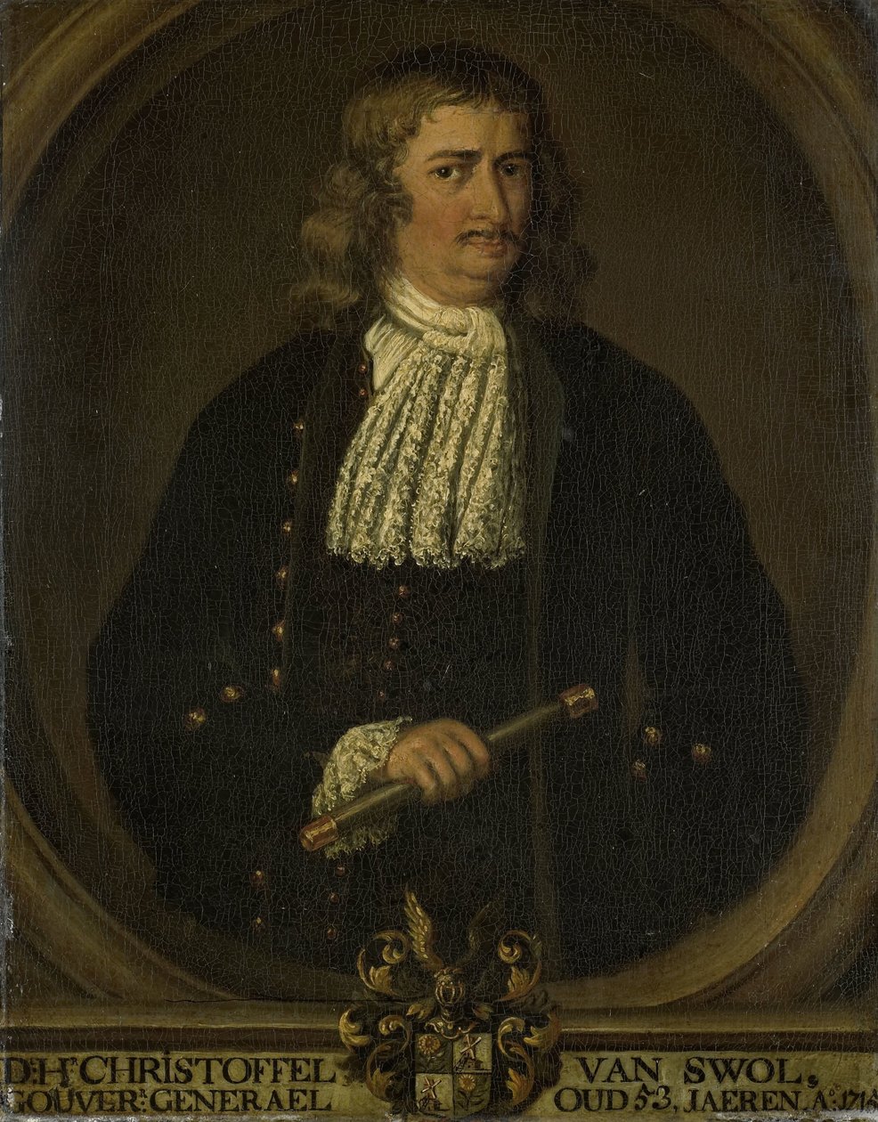 Retrato de Christoffel van Swoll (Swol, Zwol), governador-geral das Índias Orientais Holandesas de Hendrik van den Bosch (copy after)