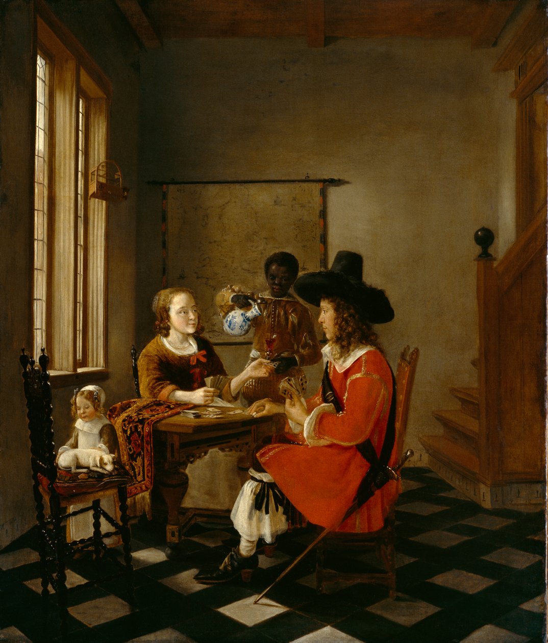 O Jogo de Cartas, c.1660 de Hendrik van der Burch