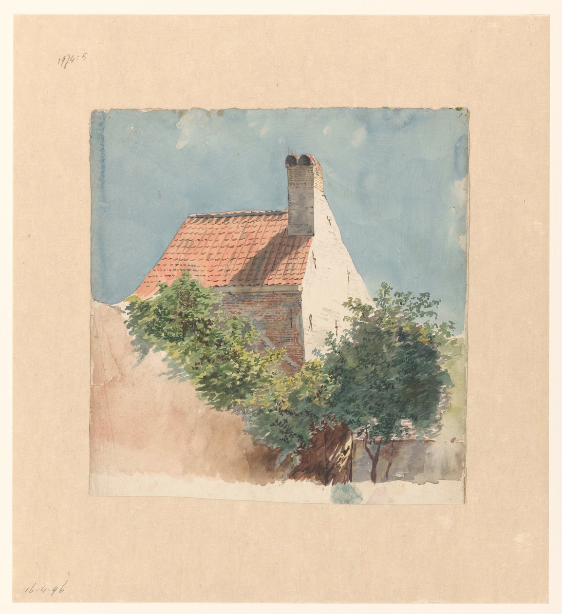 Estudo de uma casa de tijolos de Hendrik van der Burgh