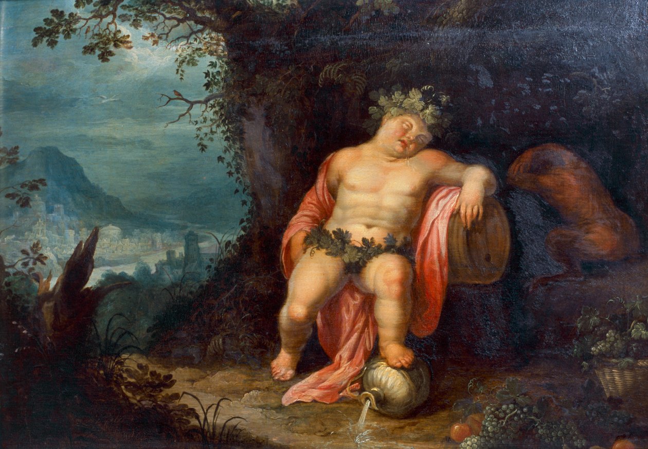 Bacchus Asleep (óleo sobre tela) de Hendrik van the Elder Balen