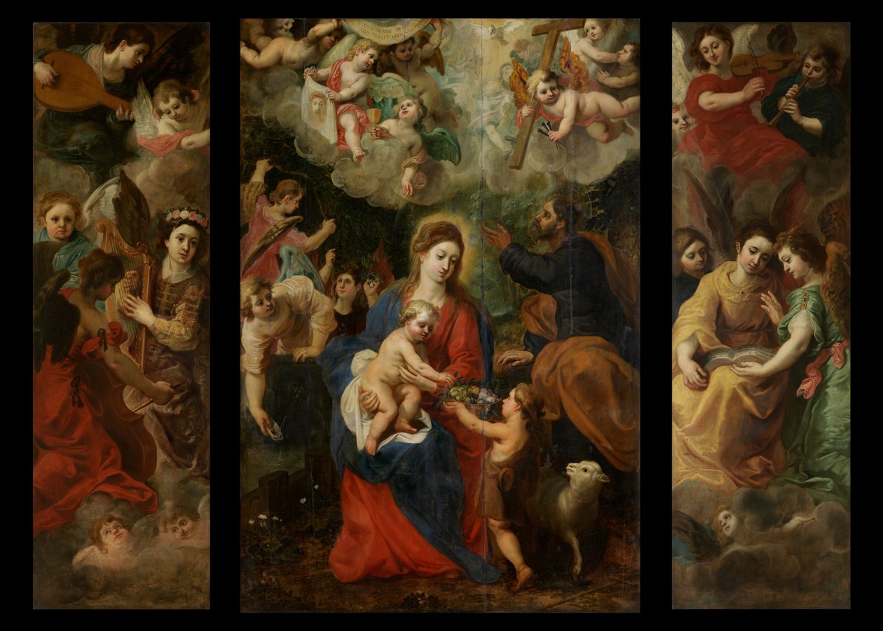 Sagrada Família com Anjos (óleo sobre painel) de Hendrik van the Elder Balen