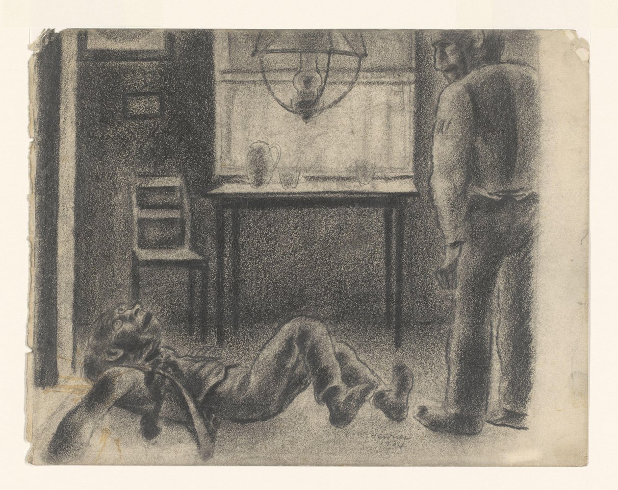 cena interior de Henk Henriët (signed by artist)