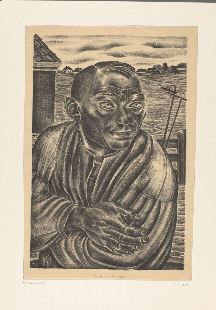 Retrato de um agricultor de Henk Henriët (signed by artist)