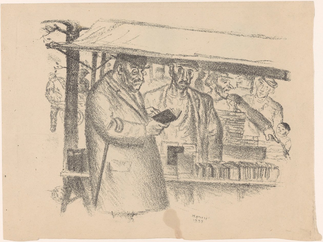 Estábulo de livros num mercado de Henk Henriët