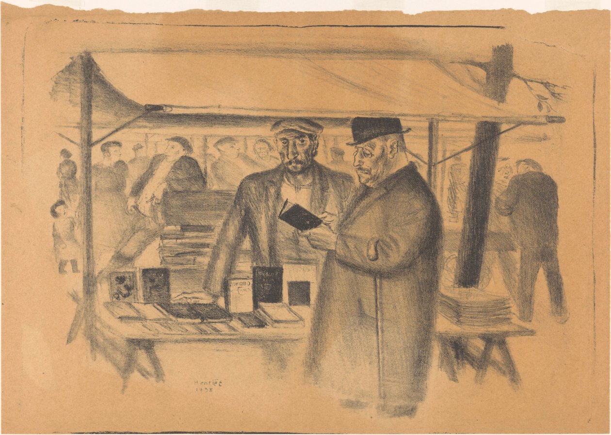 Barraca de livros em um mercado de Henk Henriët