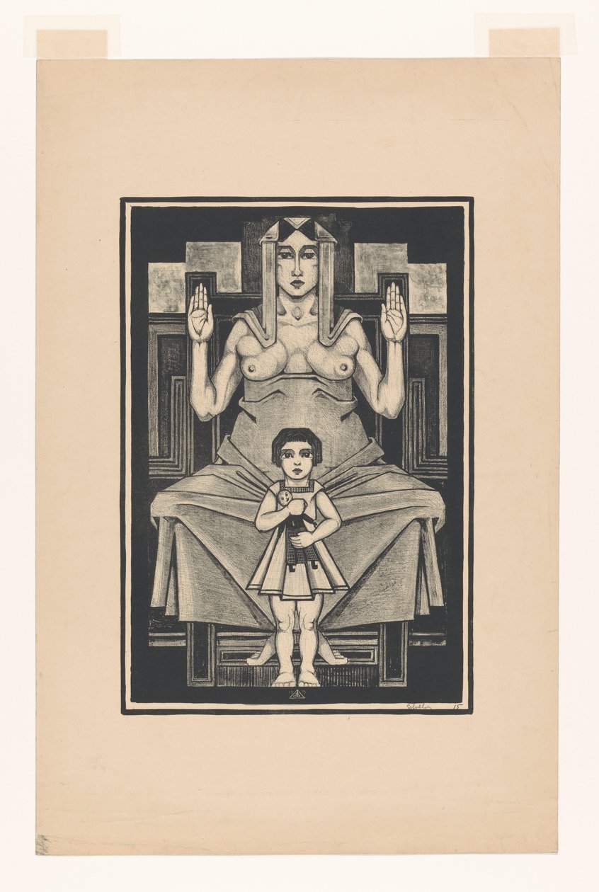 Representação simbólica: maternidade de Henk Schilling (signed by artist)