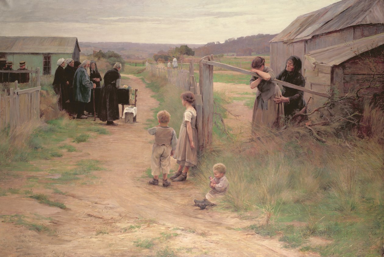 Funeral em Bresse, 1886 de Henri Alphonse Louis Laurent Desrousseaux
