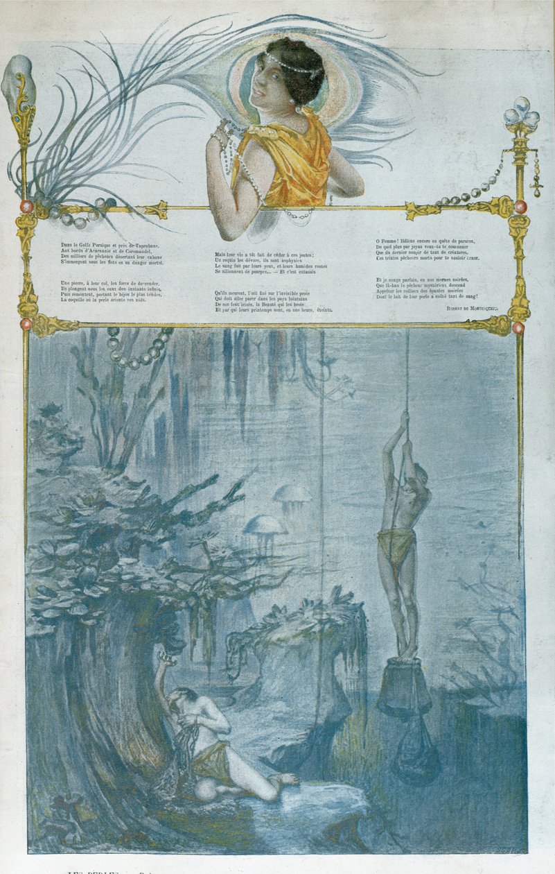 Ilustração para &39;Les Perles&39;, poema de Robert de Montesquiou (1855-1921) de Henri Alphonse Louis Laurent Desrousseaux