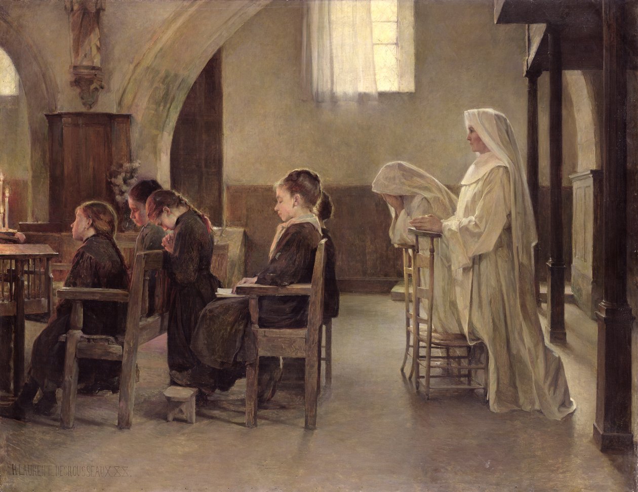 A véspera da primeira comunhão, antes de 1890 de Henri Alphonse Louis Laurent Desrousseaux