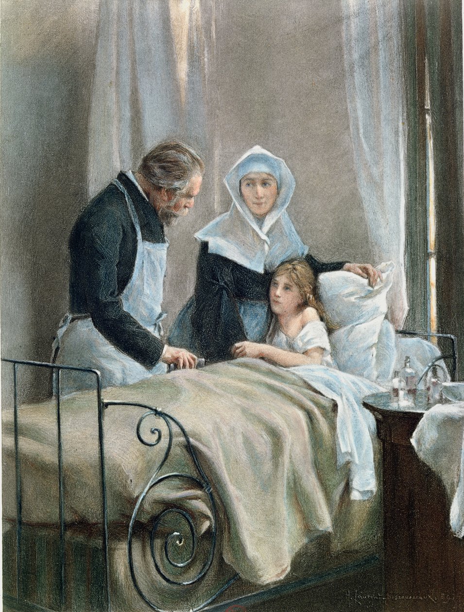 A criança doente de Henri Alphonse Louis Laurent Desrousseaux