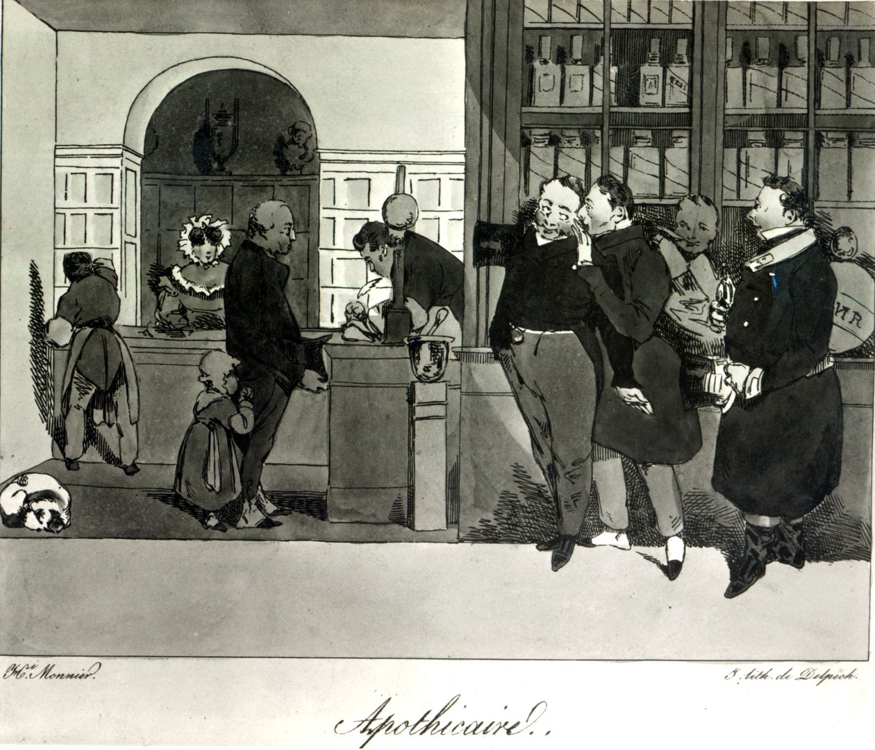 Boticário, gravado por Delpech de Henri Bonaventure Monnier