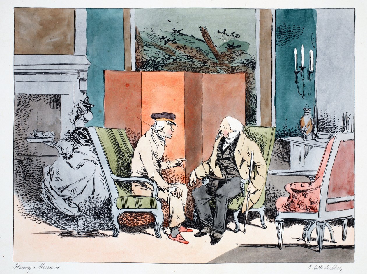Eu não gosto de espinafre, c.1828 (litho colorido à mão) de Henri Bonaventure Monnier