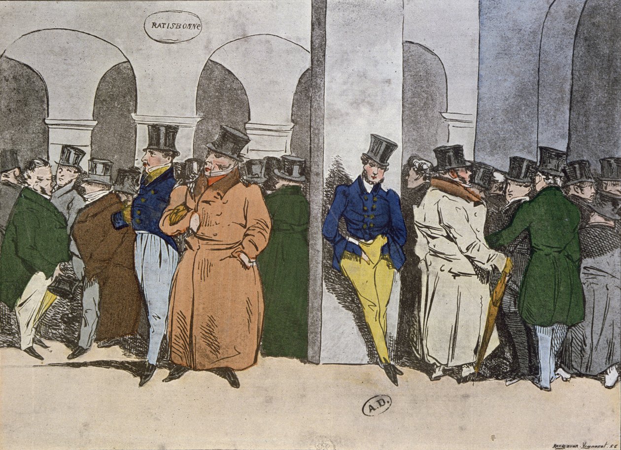 A Bolsa de Valores, gravada por Rougeron-Vignerot, 1856 de Henri Bonaventure Monnier