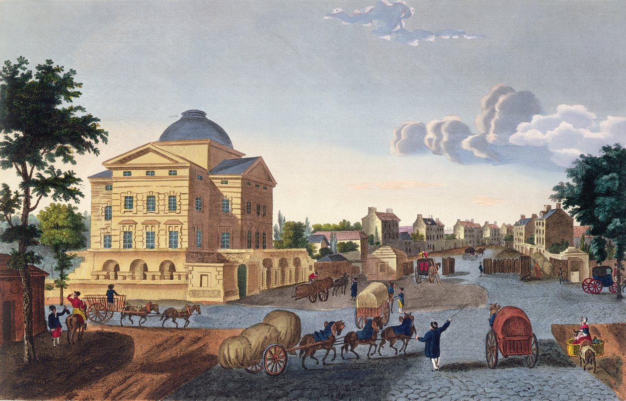 Barrière du Roule, c.1815-20 (gravura a cores) de Henri Courvoisier Voisin