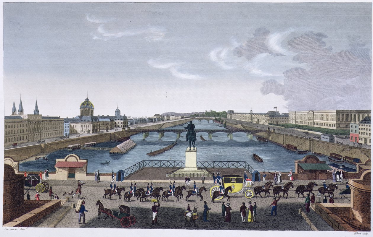 A Pont Neuf. c.1815-20 (gravura a cores) de Henri Courvoisier Voisin