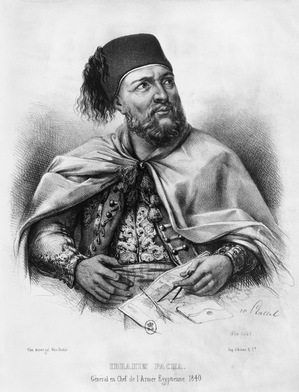 Retrato de Ibrahim Pasha, 1840 de Henri Daniel Plattel