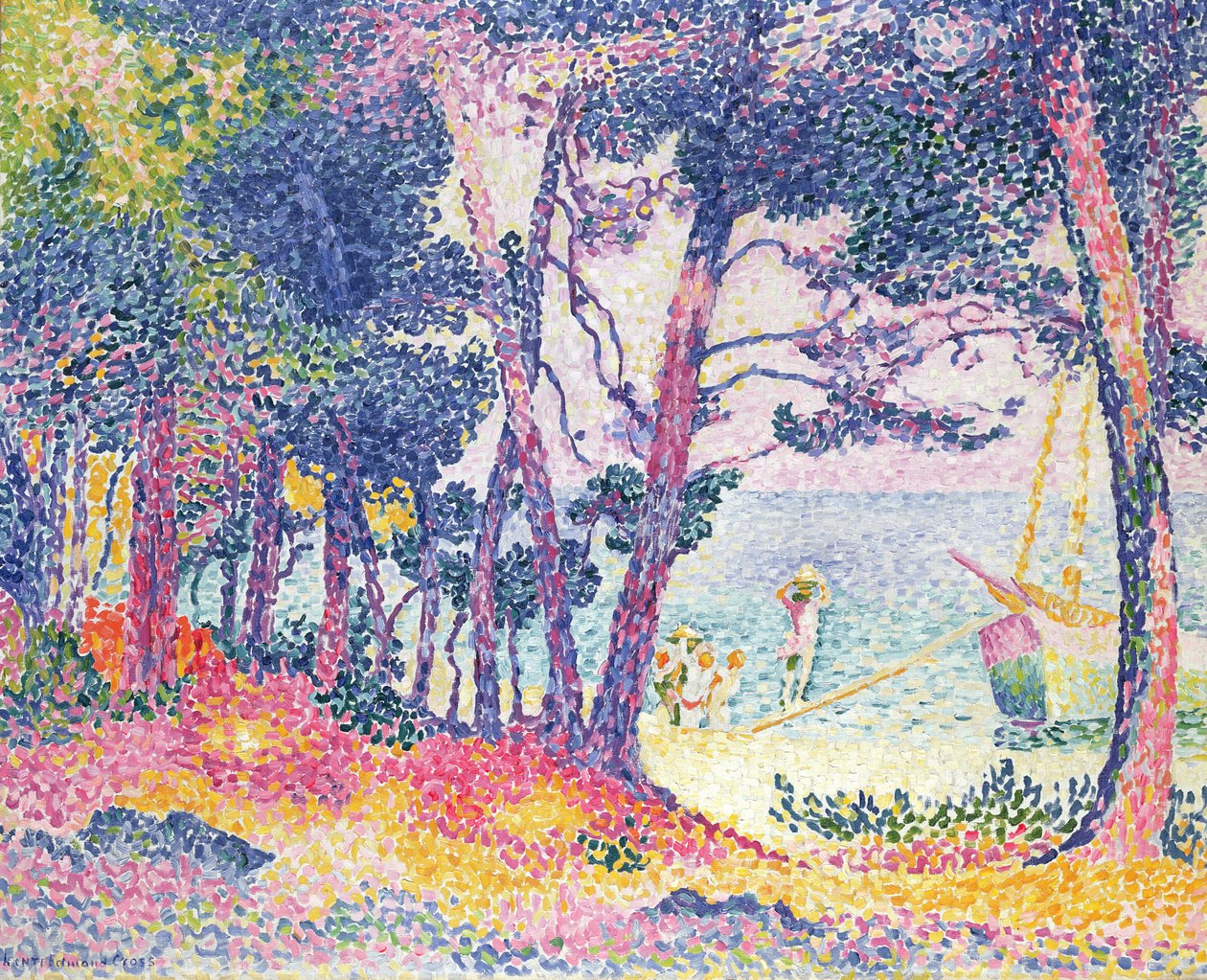 Um bosque de pinheiros, 1906 de Henri Edmond Cross