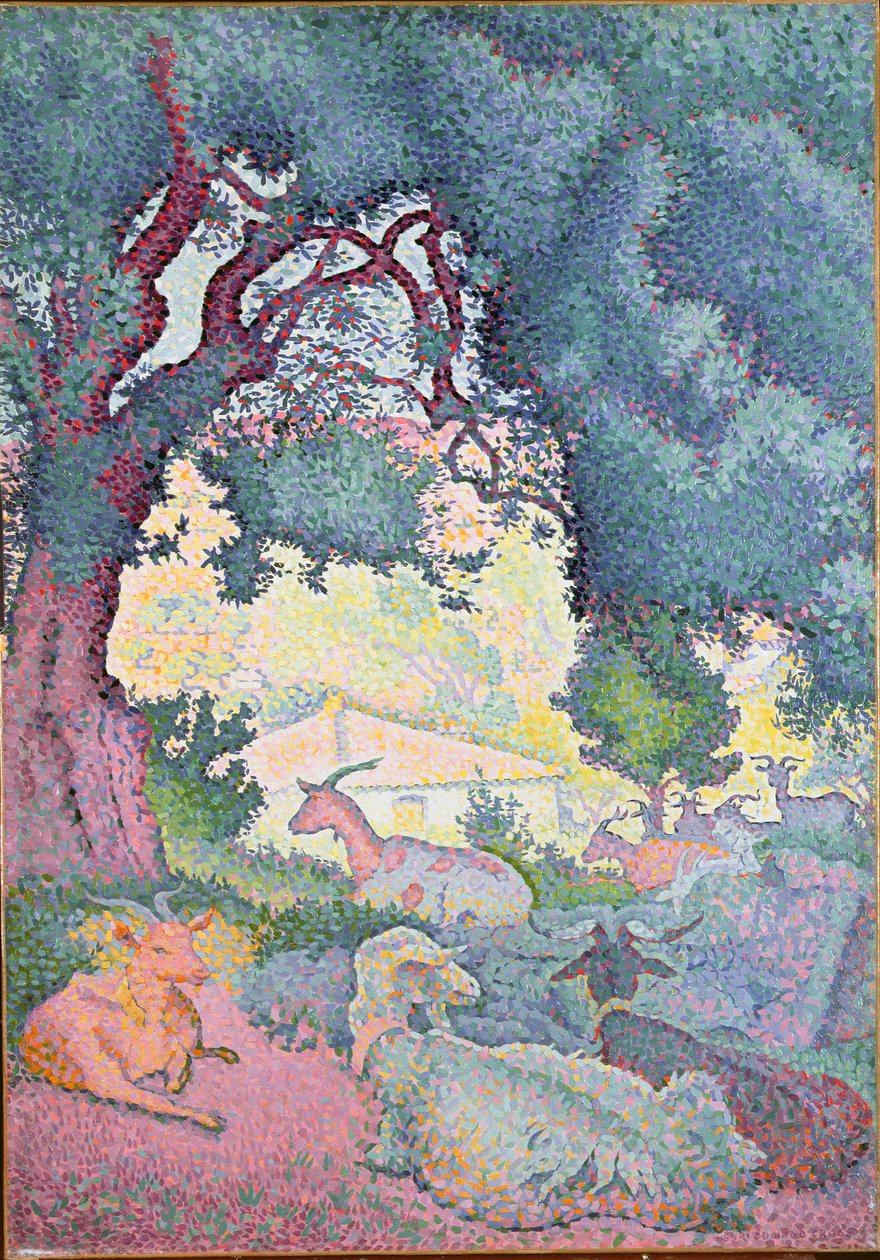 Paisagem com cabras, 1895 de Henri Edmond Cross