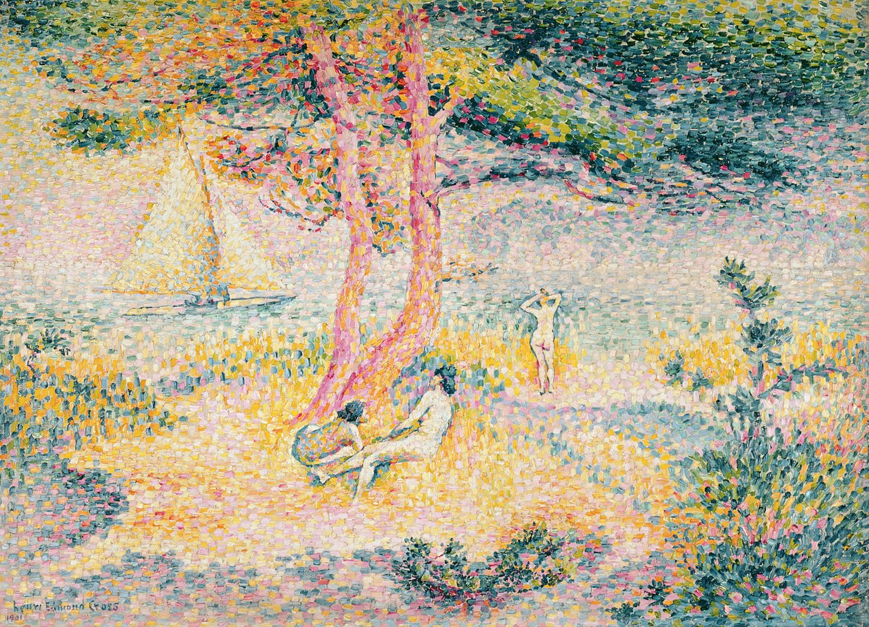 A praia de St. Clair, 1901 de Henri Edmond Cross