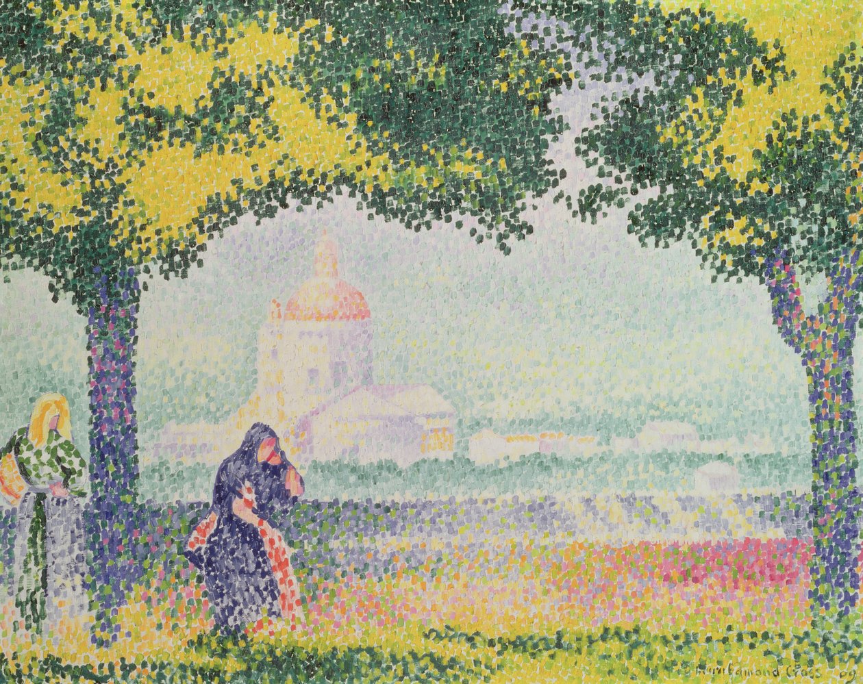 Vista da Igreja de Santa Maria degli Angeli, perto de Assis, 1909 de Henri Edmond Cross