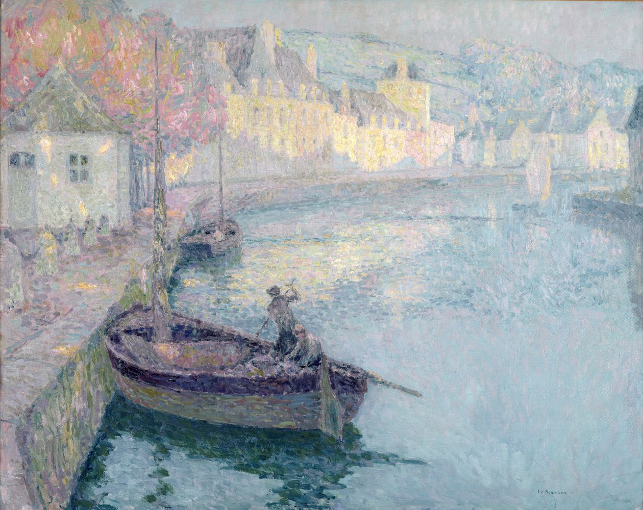 Manhã clara, Quimperle, 1923 de Henri Eugene Augustin Le Sidaner