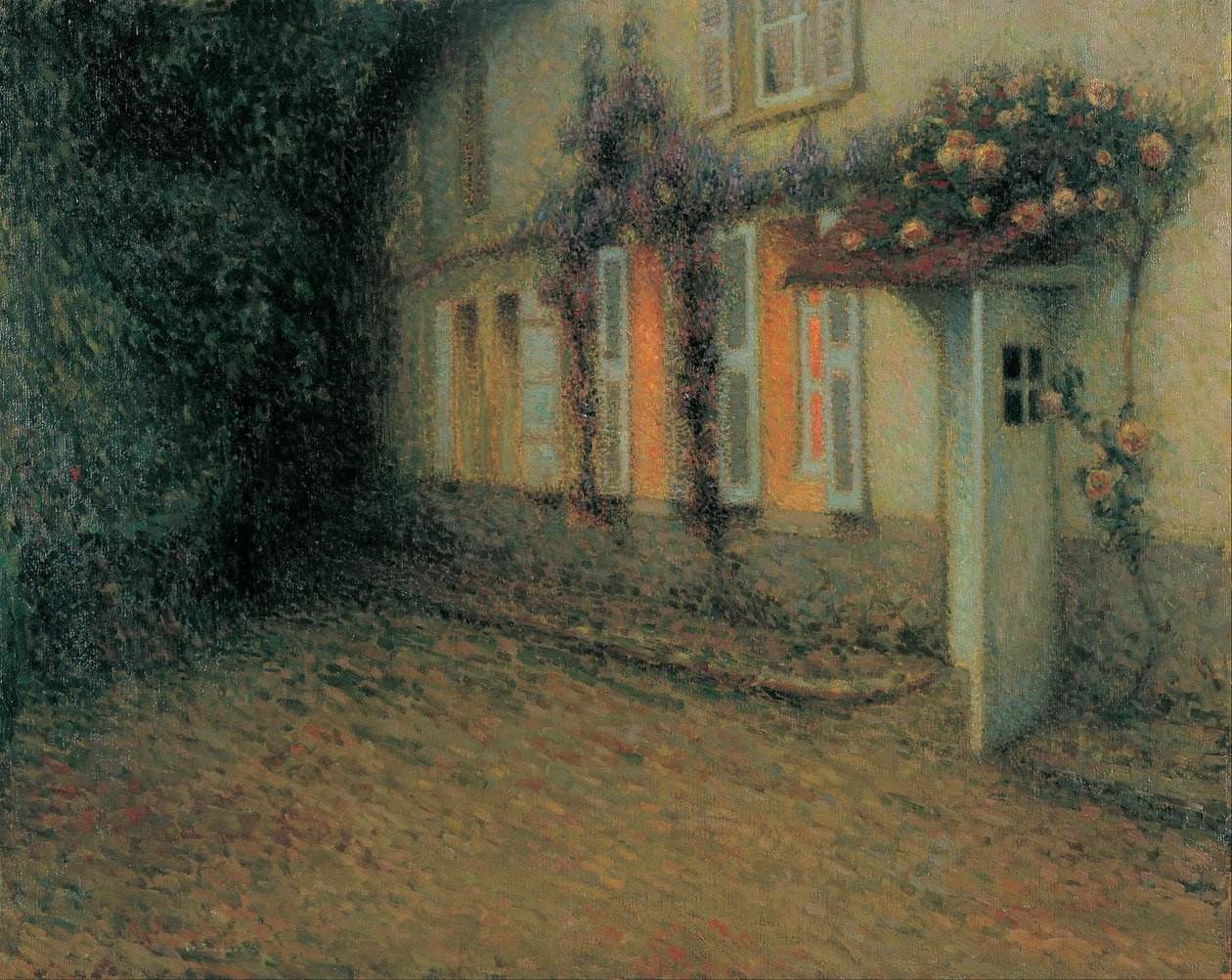 Rosas e glicínias na casa de Henri Eugene Augustin Le Sidaner